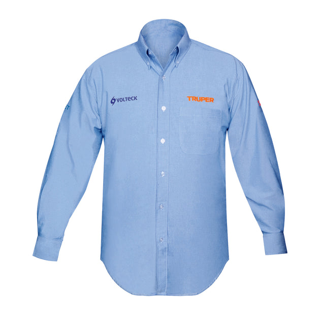 CAM-AZ-LXXXL Camisa manga larga para hombre, azul, EEEG, Truper