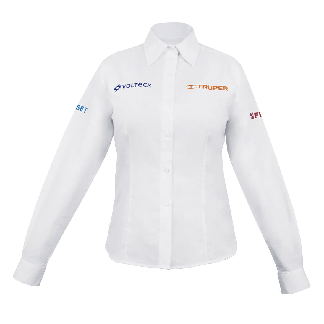 CAM-BCO-DLL Camisa manga larga para mujer, blanca, G, Truper