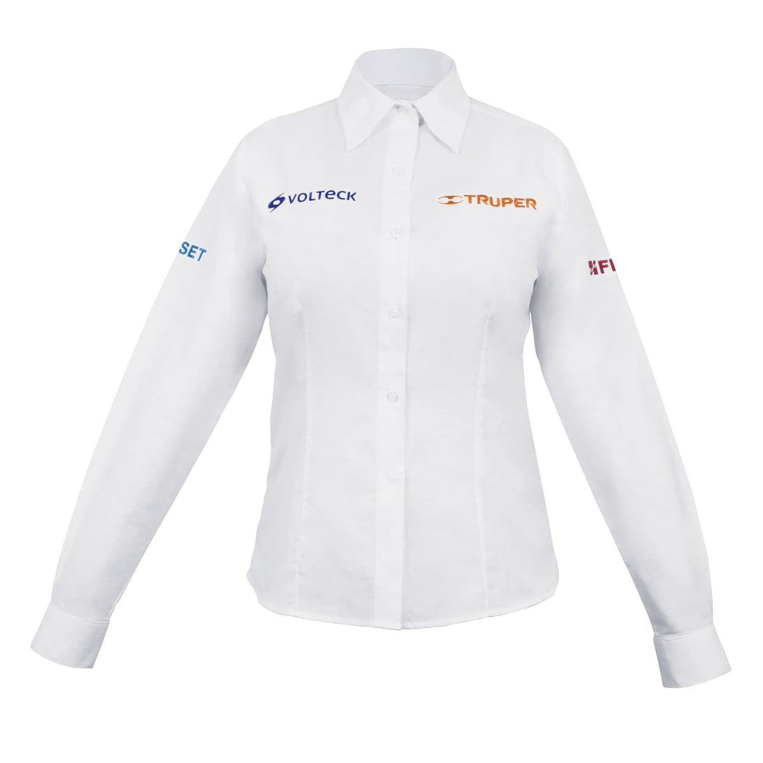 CAM-BCO-DLM Camisa manga larga para mujer, blanca, M, Truper