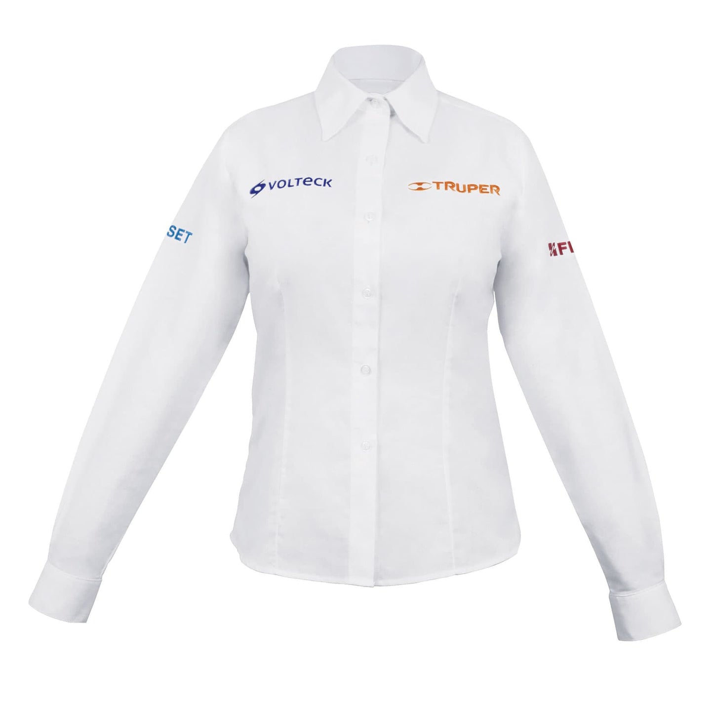 CAM-BCO-DLM Camisa manga larga para mujer, blanca, M, Truper