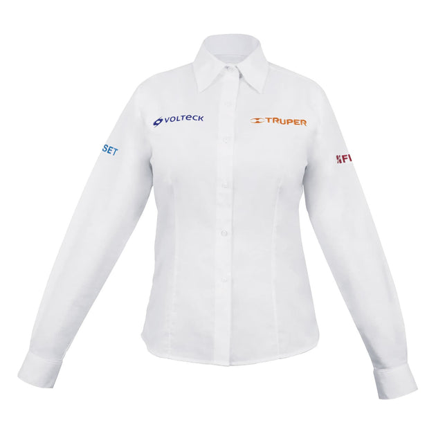 CAM-BCO-DLXXL Camisa manga larga para mujer, blanca, EEG, Truper