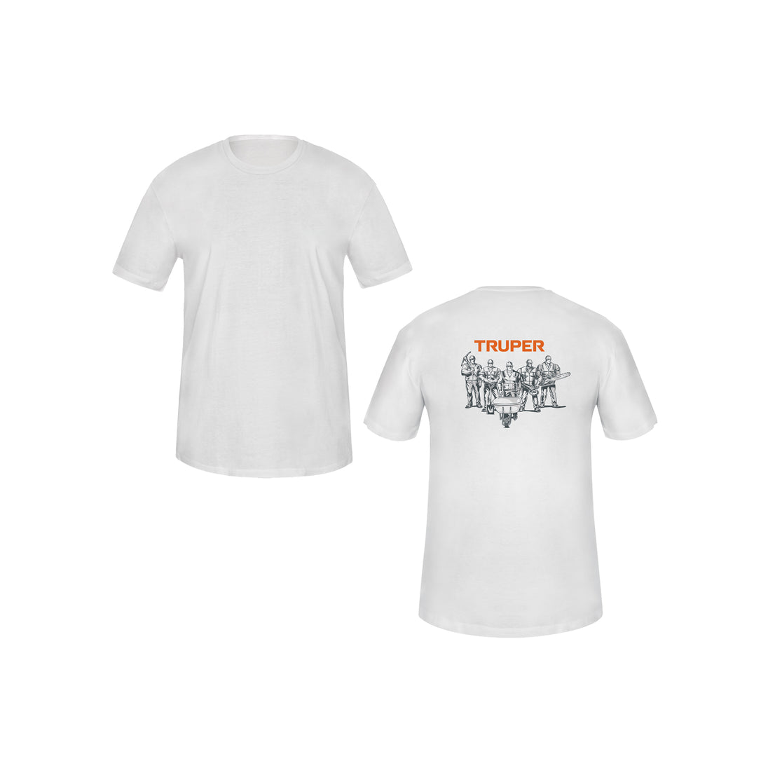 CAM-BLA-36 Playera cuello redondo para hombre, blanca, CH, Truper