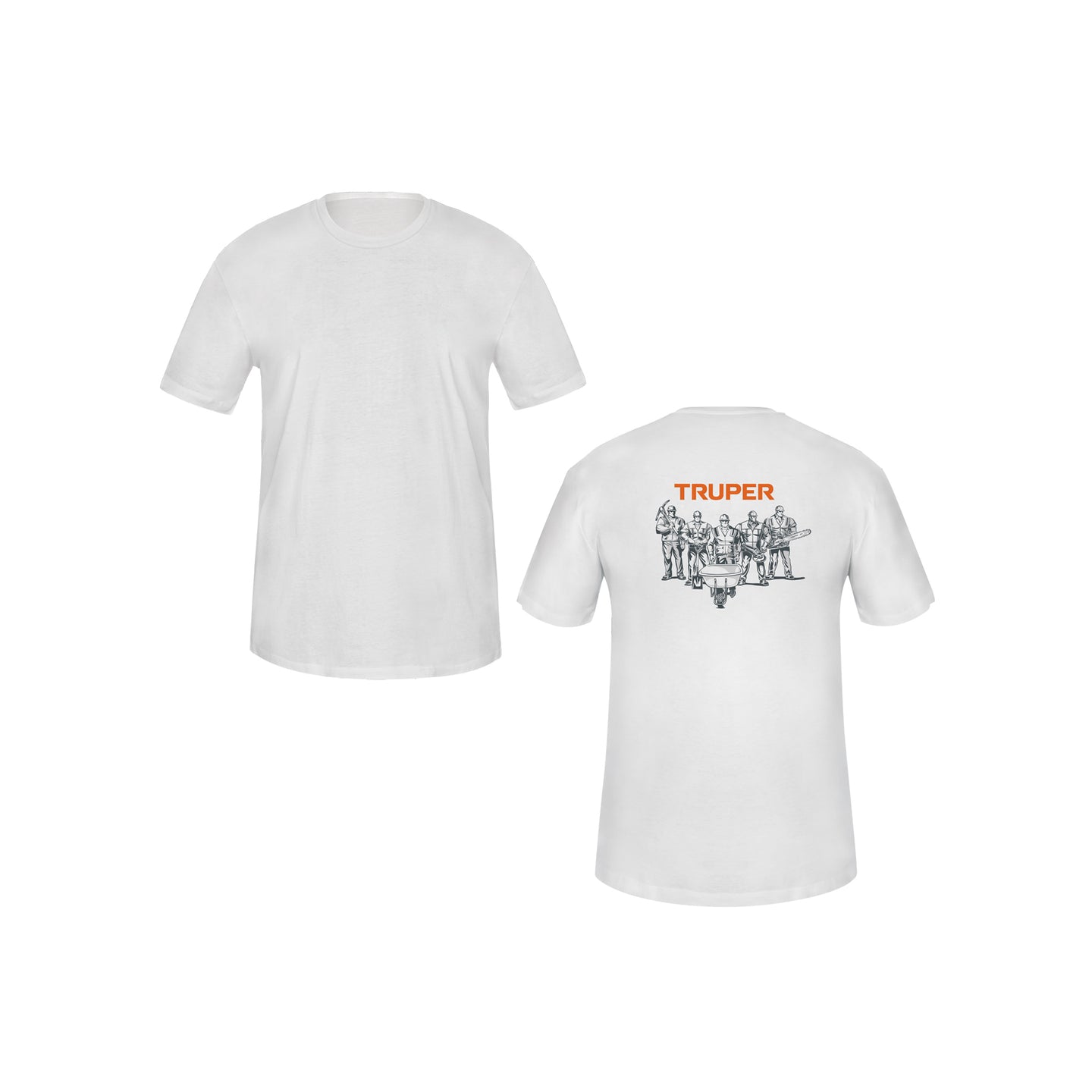 CAM-BLA-36 Playera cuello redondo para hombre, blanca, CH, Truper