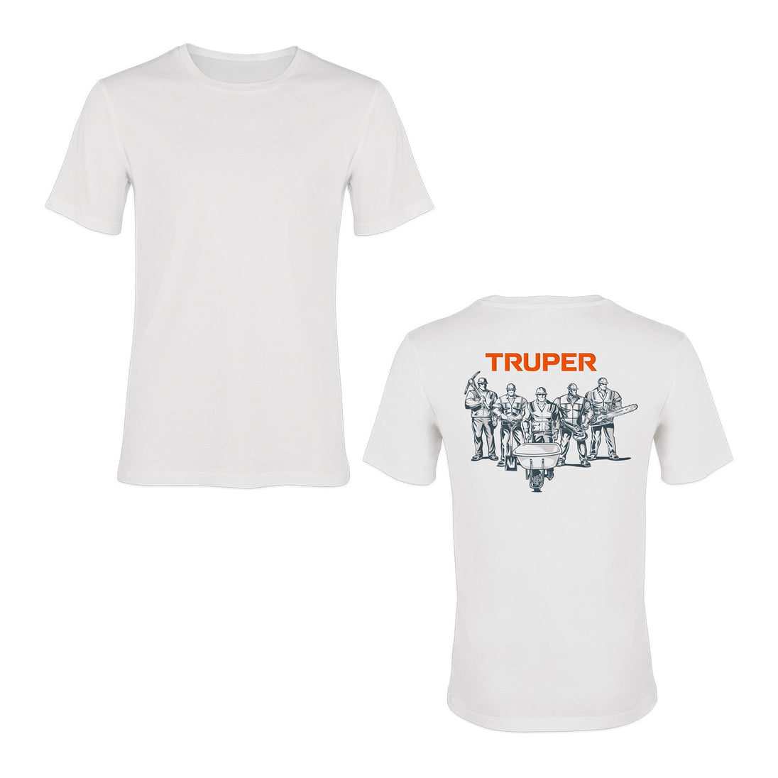 CAM-BLA-40 Playera cuello redondo para hombre, blanca, G, Truper