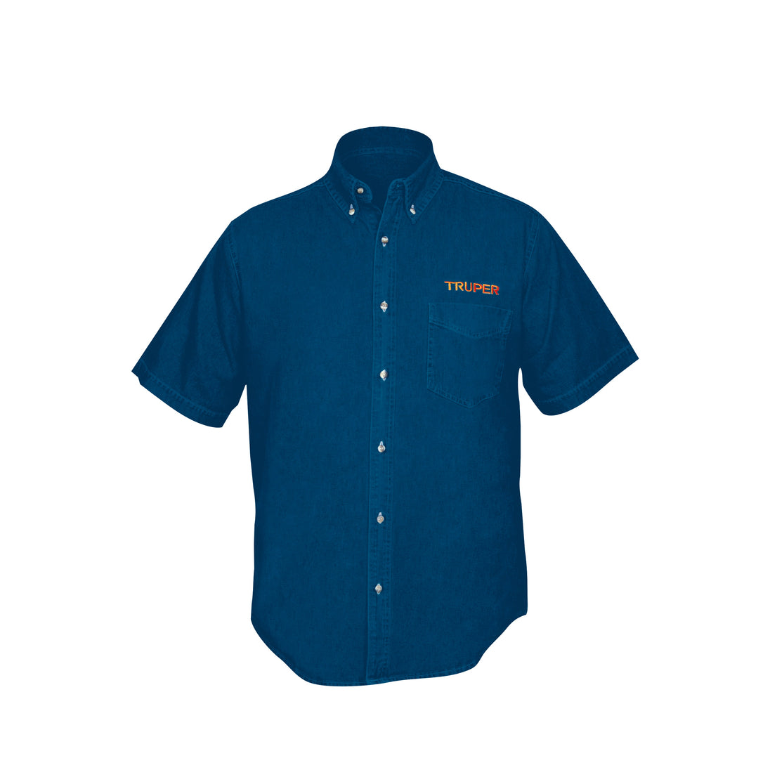 CAM-MEZ-CM Camisa de mezclilla manga corta para hombre, M, Truper