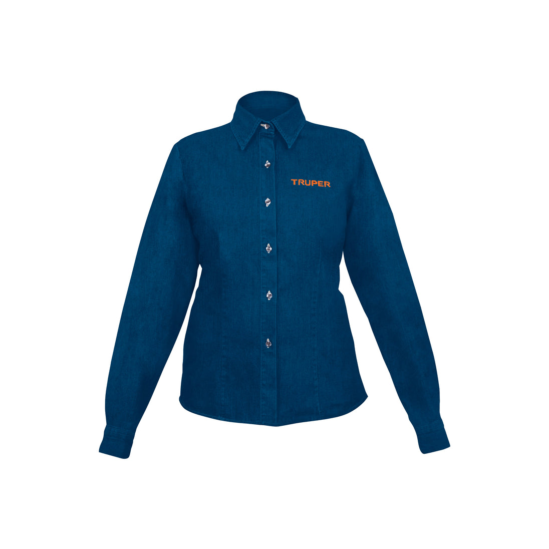 CAM-MEZ-DLM Camisa de mezclilla manga larga para mujer, M, Truper