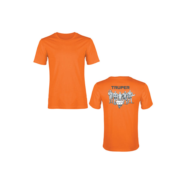 CAM-NAR-36 Playera cuello redondo para hombre, naranja, CH, Truper