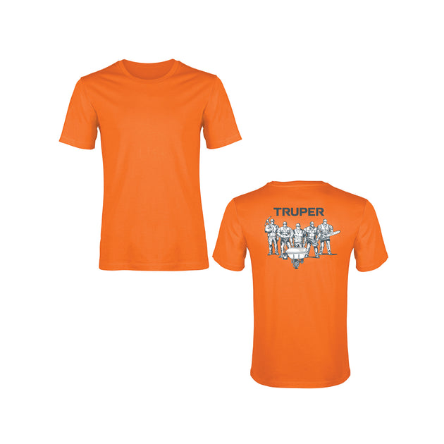 CAM-NAR-38 Playera cuello redondo para hombre, naranja, M, Truper