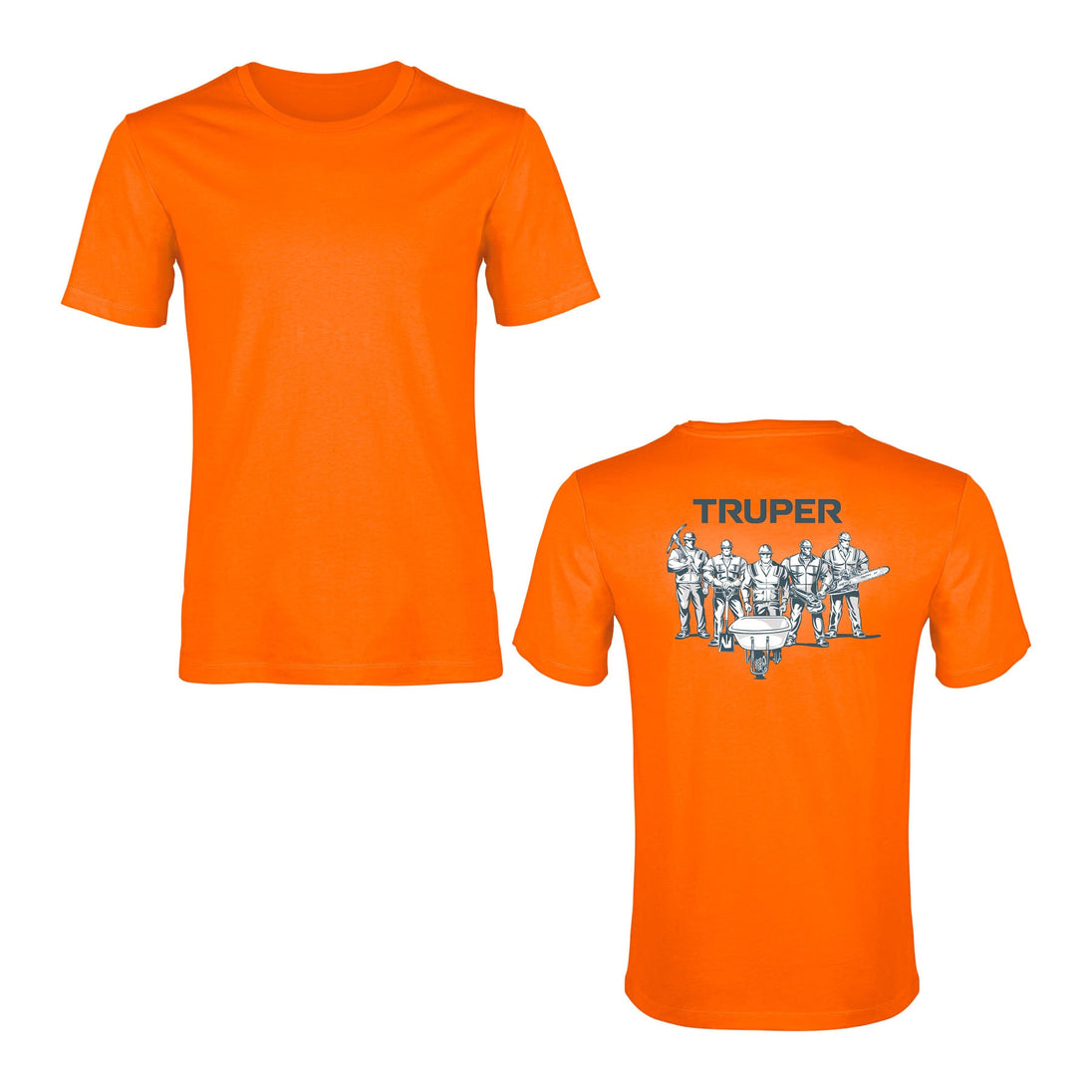 CAM-NAR-40 Playera cuello redondo para hombre, naranja, G, Truper