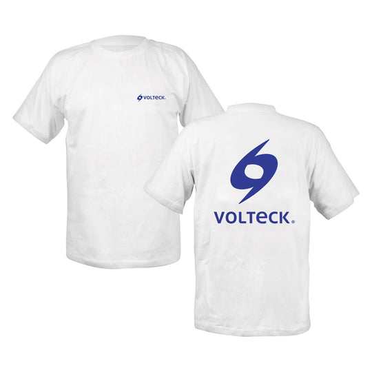 CAM-VOL-40 Playera cuello redondo para hombre, blanca, G, VOLTECK