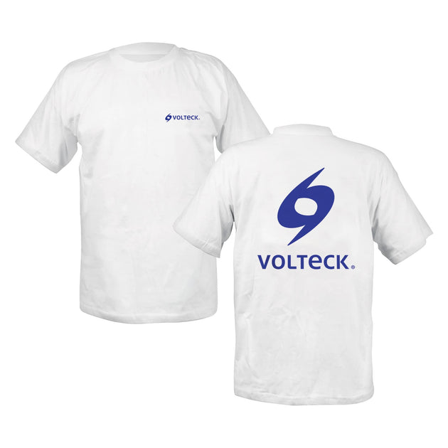 CAM-VOL-40 Playera cuello redondo para hombre, blanca, G, VOLTECK