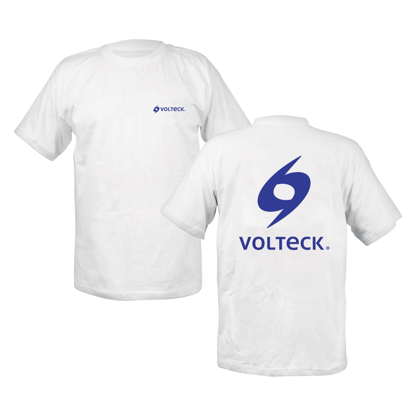 CAM-VOL-42 Playera cuello redondo para hombre, blanca, EG, VOLTECK