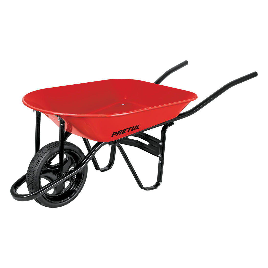 CAP-40FB Carretilla 4 ft3 roja, imponchable, bastidor tubular, PRETUL