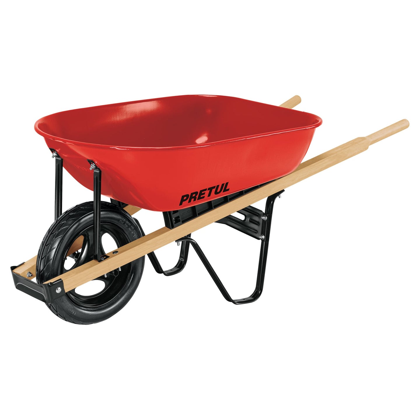 CAP-5WFFR Carretilla 5.5ft3 roja,imponchable, bastidores madera,PRETUL