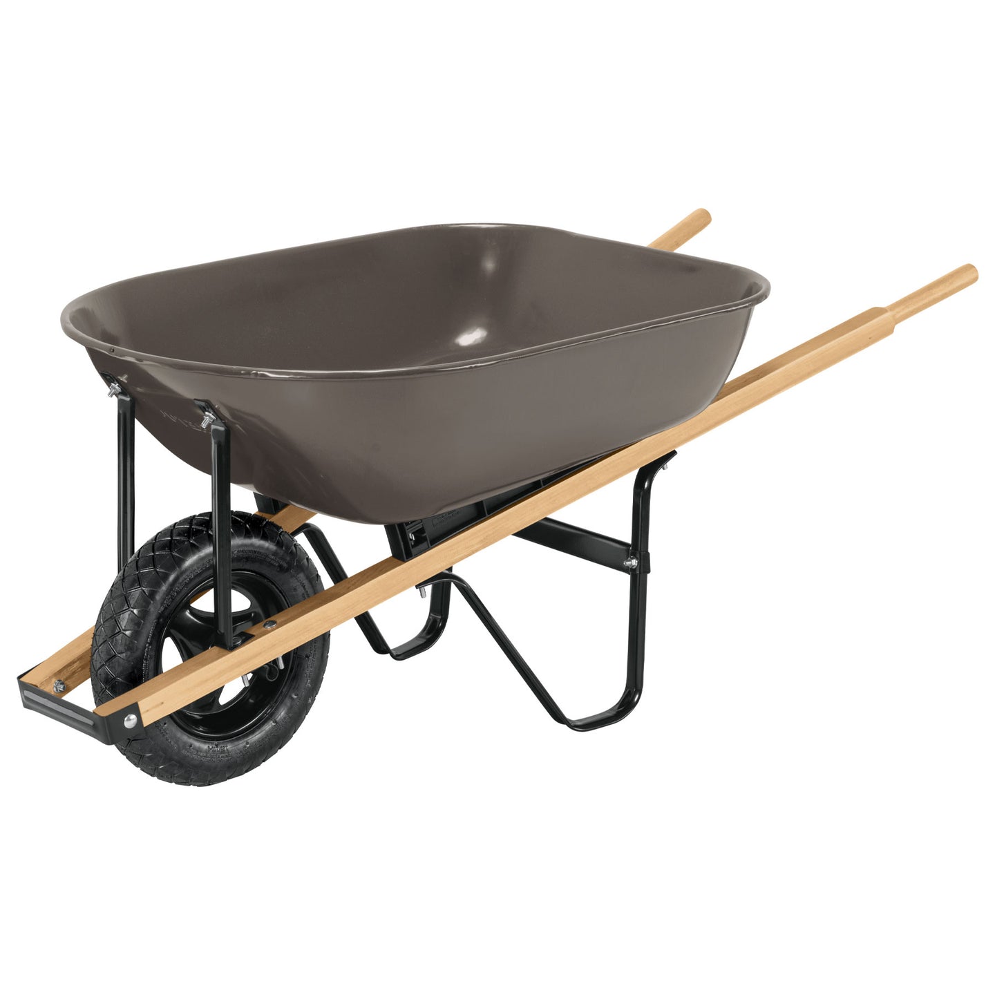 CAP-5WNDG Carretilla 5.5ft3 gris, neumática, bastidores madera, PRETUL