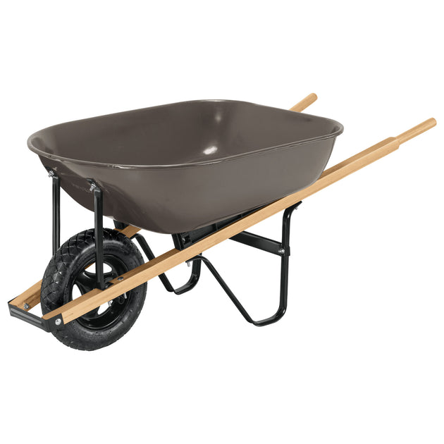 CAP-5WNDG Carretilla 5.5ft3 gris, neumática, bastidores madera, PRETUL