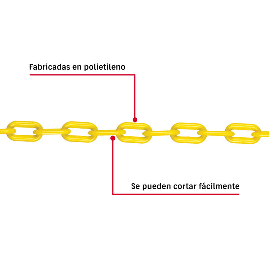 Cadena Plástica Fiero 5mm Roja | Delimitación Zonas Peatonales