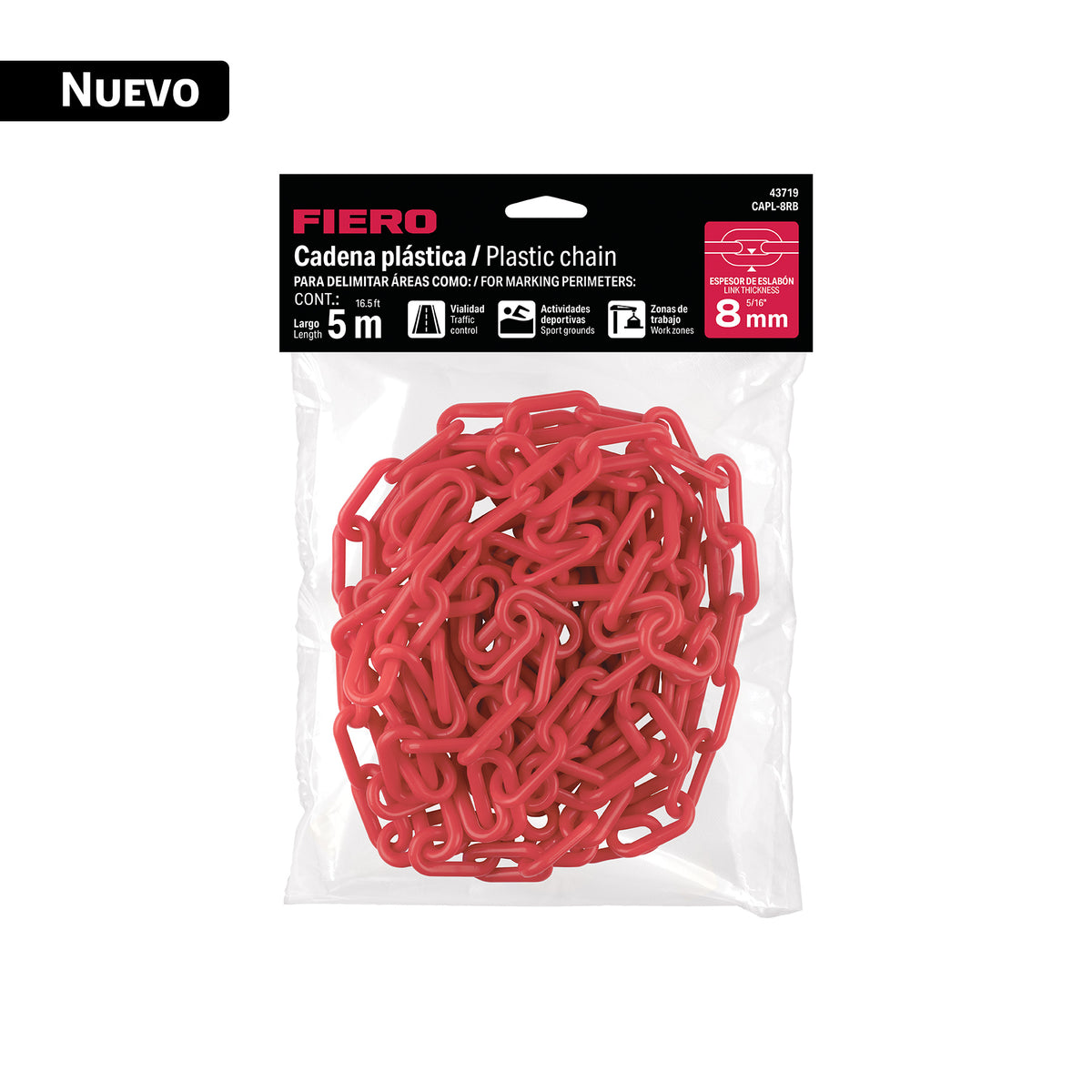Cadenilla Polietileno Amarilla 8mm Fiero CAPL-8RB | Delimitación