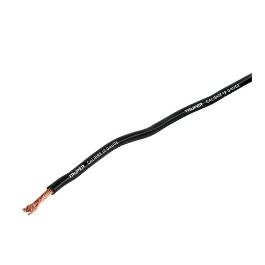 CAPRI-12N Carrete con 3.5 m de cable primario negro calibre 12, Truper