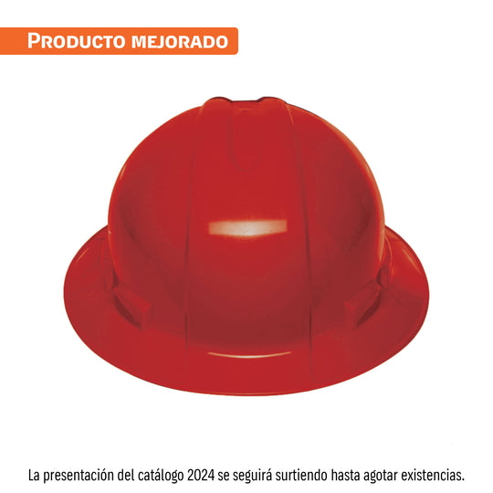 CAS-RX Casco de seguridad ala ancha, rojo, Truper