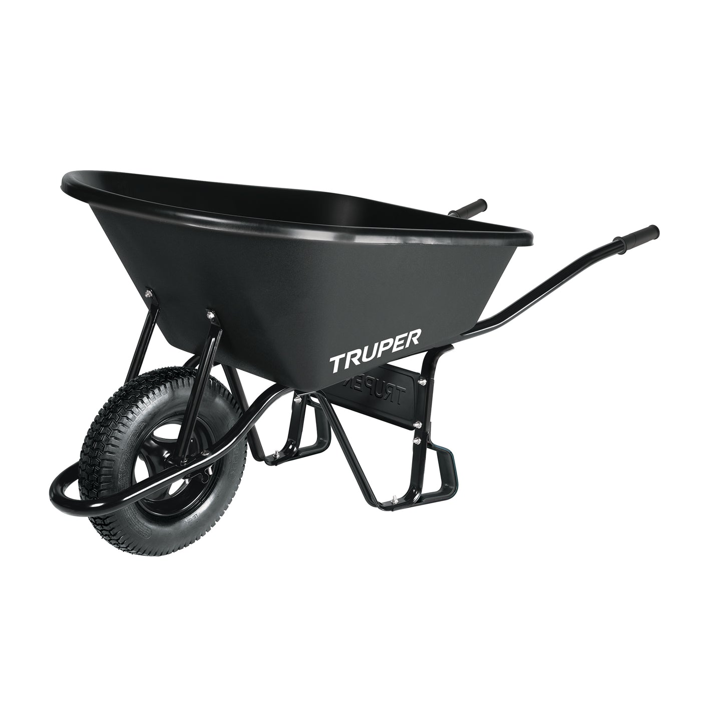 CAT-60PL Carretilla concha plástica 6 ft3 Neumática, bastidor tubular