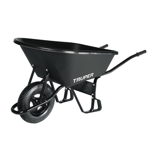 CAT-60PL Carretilla concha plástica 6 ft3 Neumática, bastidor tubular