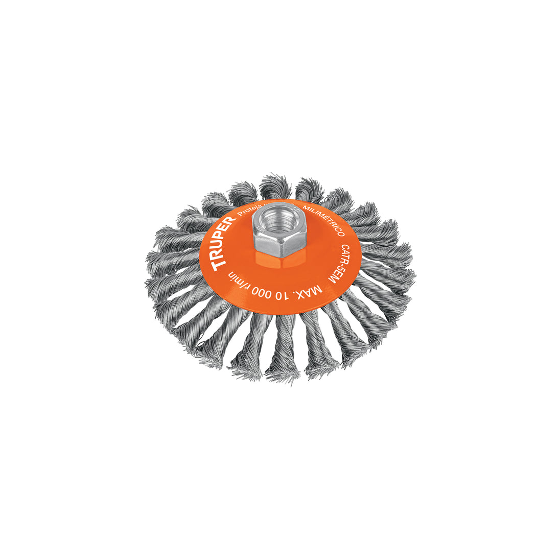CATR-5EMR Carda tipo cónico 5" alambre trenzado, multi-rosca, TRUPER