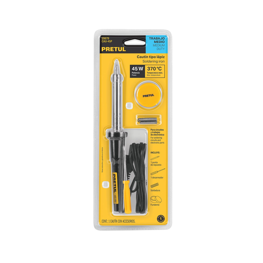 Cautín Pretul 45W 120V CAU-45P | Punta Níquel 5mm