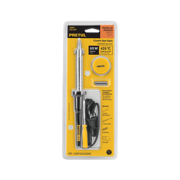 Cautín Pretul CAU-60P 60W 120V Punta Niquelada | Soldadura Electrónica