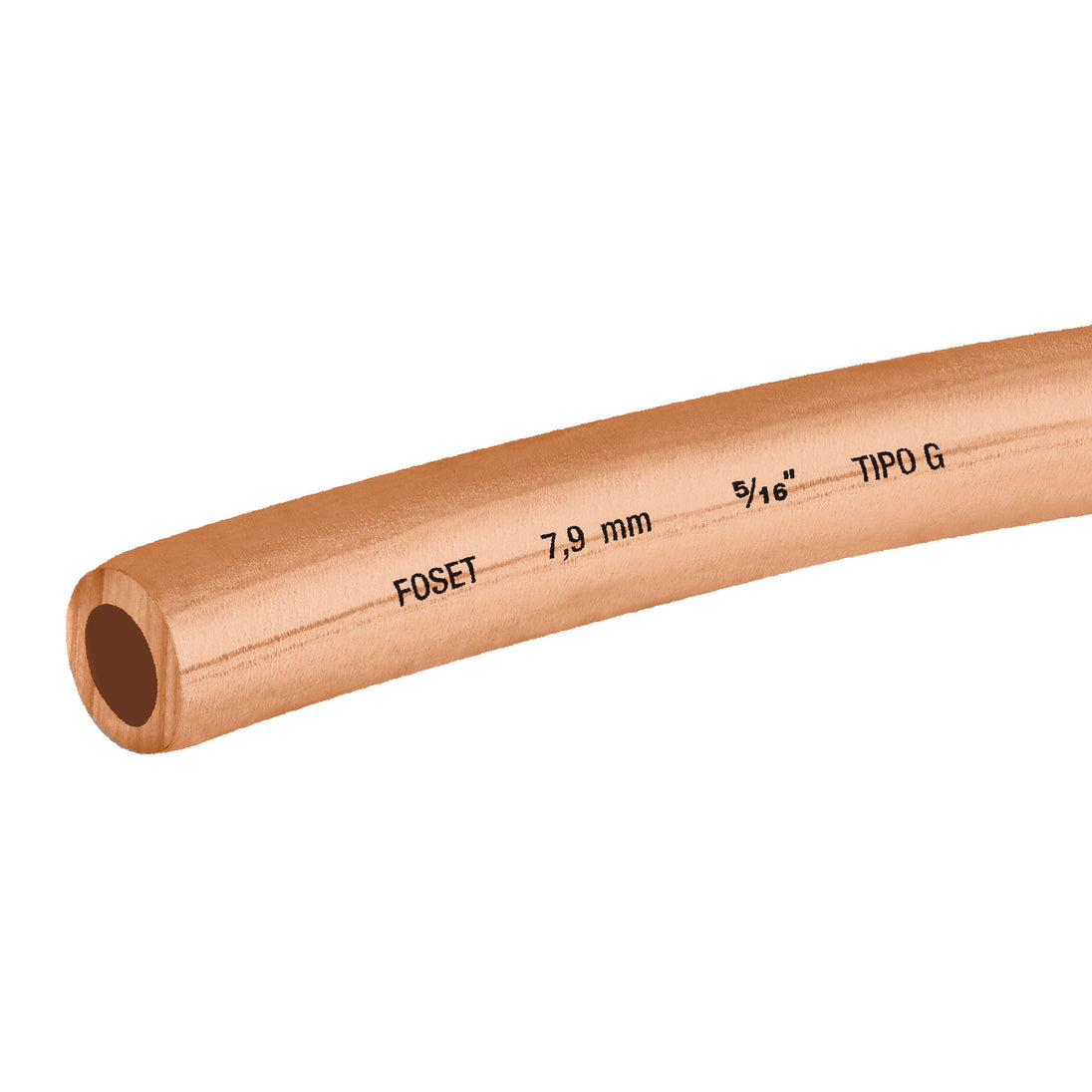 CC-002F Tubo flexible de cobre 5/16", rollo de 15m, 2.3kg, FOSET
