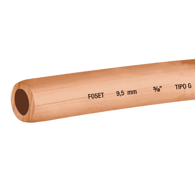 CC-003F Tubo flexible de cobre 3/8", rollo de 15m, 2.6kg, FOSET