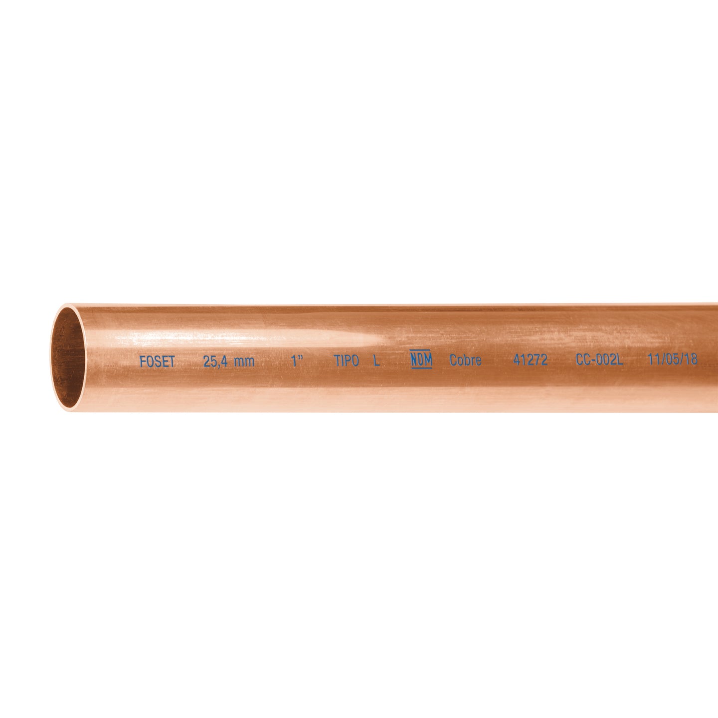 CC-003L Tubo rígido de cobre 1" tipo "L", 3m, 2.9kg, FOSET