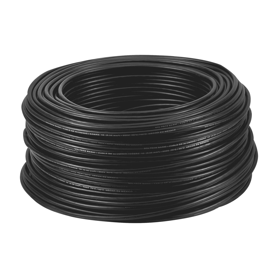 CCA-10N Rollo de 100 metros de cable THW CCA 10 AWG negro, BASIC