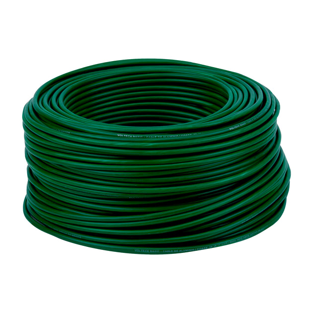 CCA-10V Rollo de 100 metros de cable THW CCA 10 AWG verde, BASIC