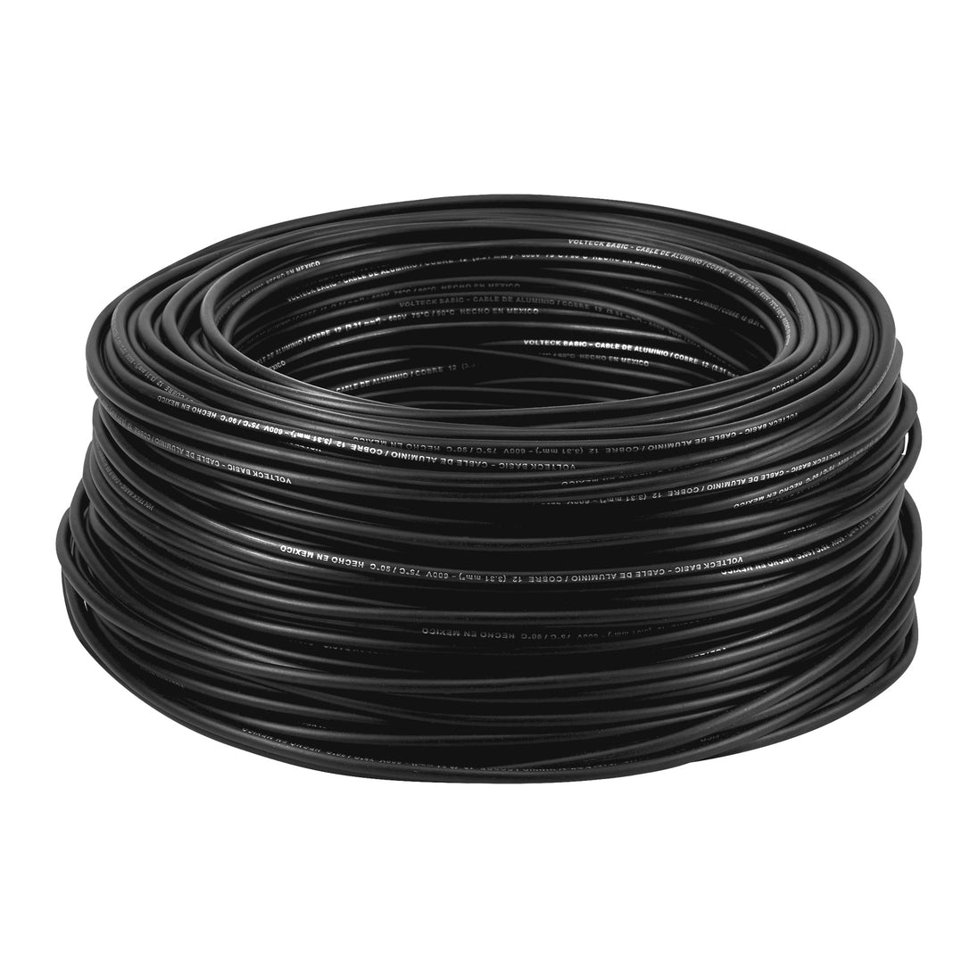 CCA-12N Rollo de 100 metros de cable THW CCA 12 AWG negro, BASIC
