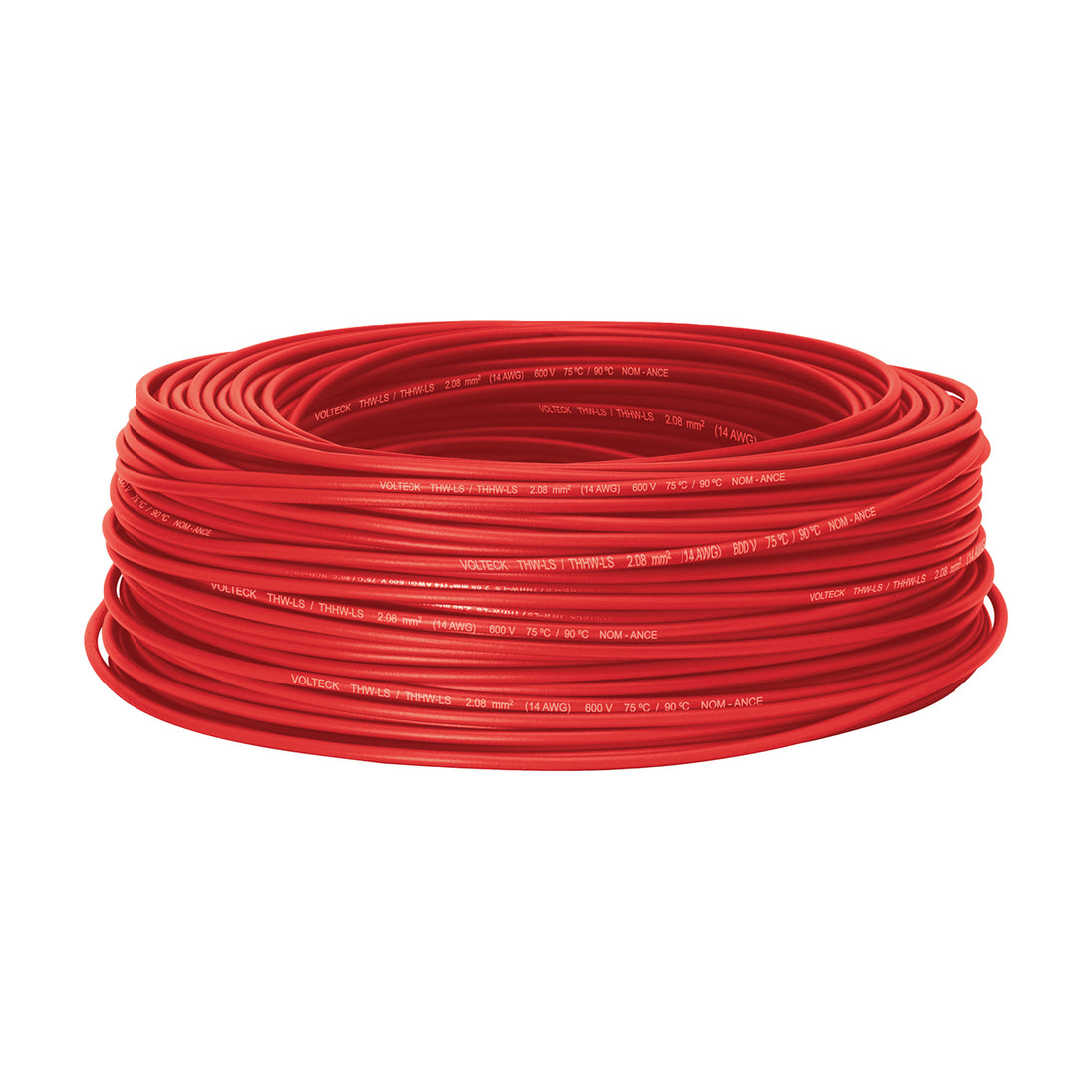 CCA-14R Rollo de 100 metros de cable THW CCA 14 AWG rojo, BASIC