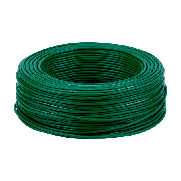 CCA-14V Rollo de 100 metros de cable THW CCA 14 AWG verde, BASIC