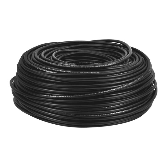 CCA-8N Rollo de 100 metros de cable THW CCA 8 AWG negro, BASIC