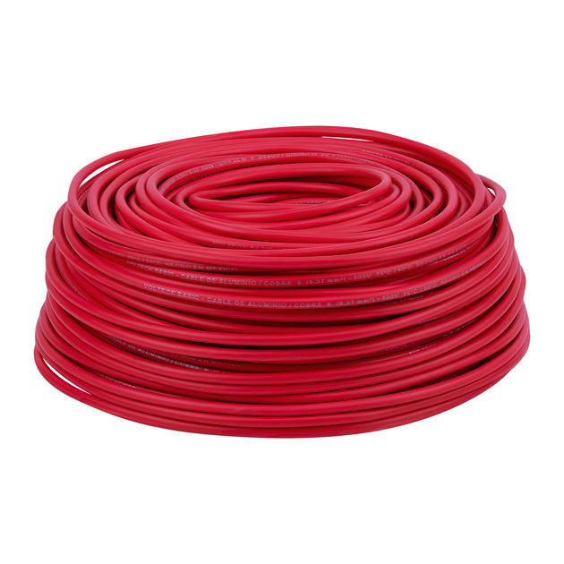 CCA-8R Rollo de 100 metros de cable THW CCA 8 AWG rojo, BASIC