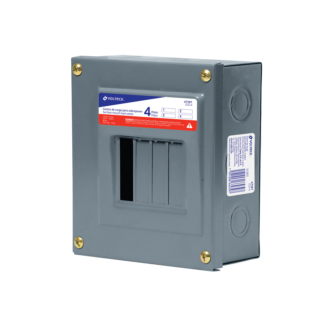 CCS-4 Centro de carga de sobreponer, 4 polos, VOLTECK
