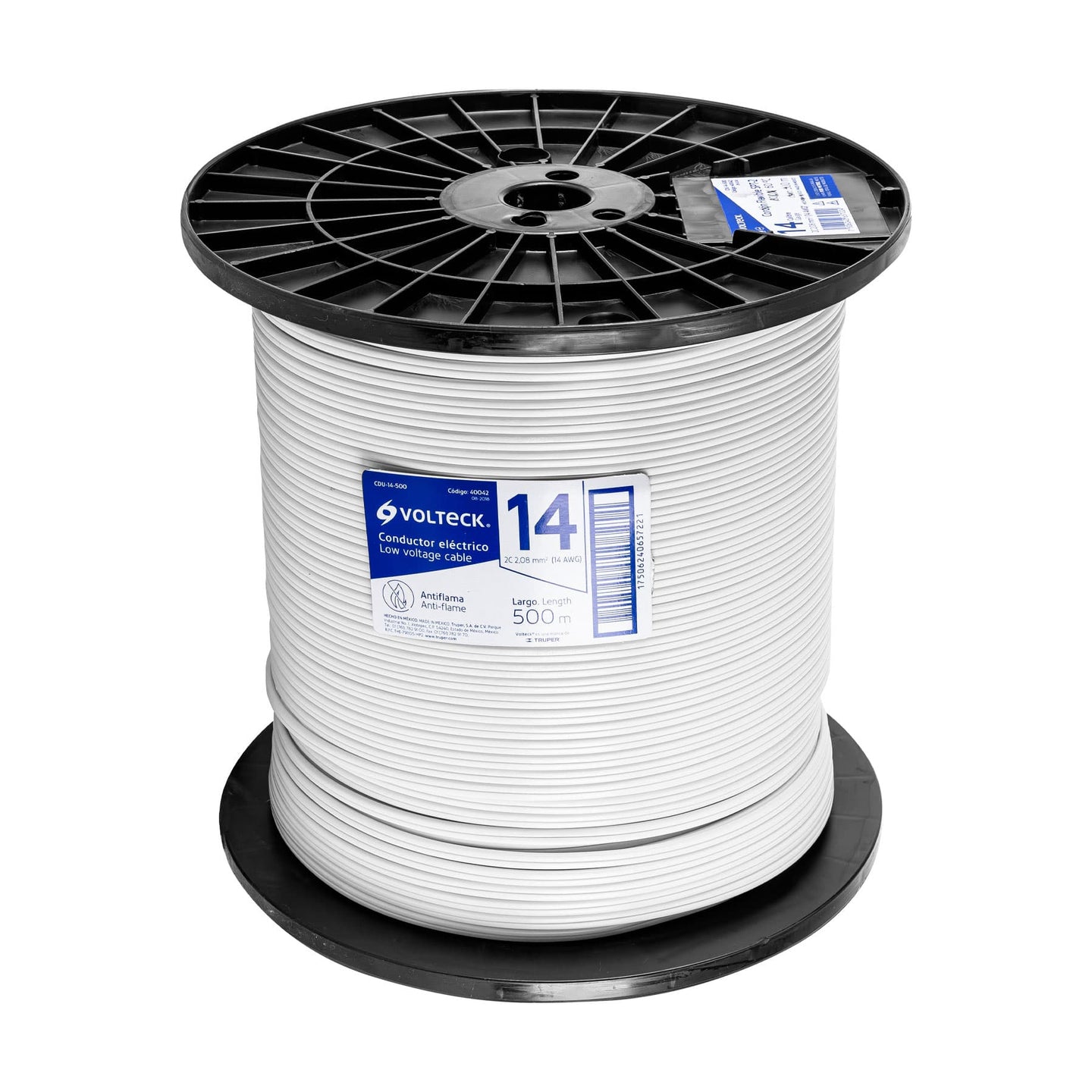 CDU-14-500 Metro de cordón dúplex flexible SPT 14 AWG en carrete 500 m