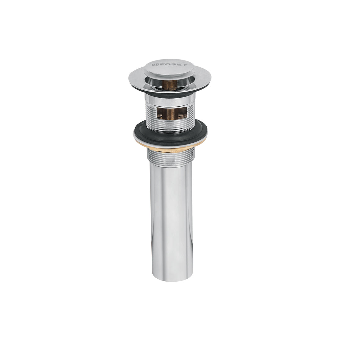 CE-206 Contra para lavabo, con rebosadero, sistema push, cromo