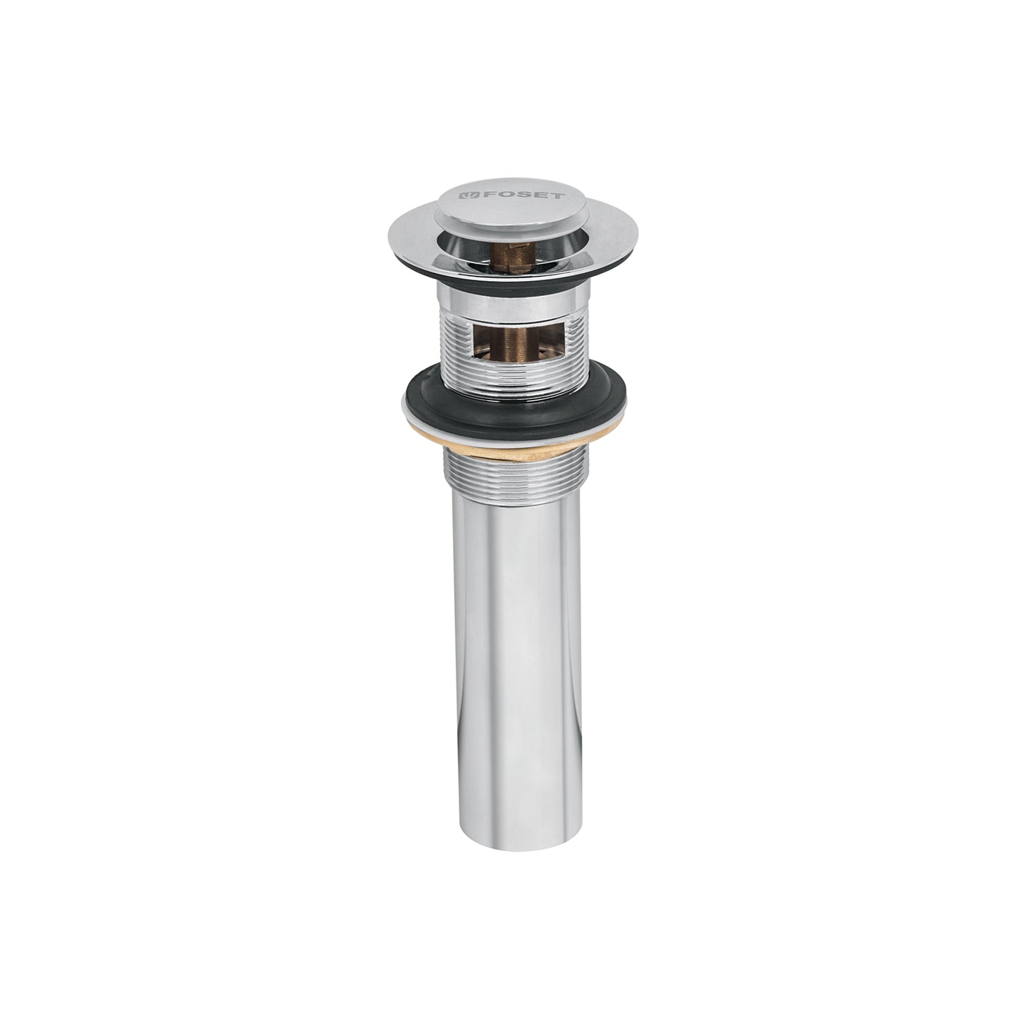 CE-206 Contra para lavabo, con rebosadero, sistema push, cromo