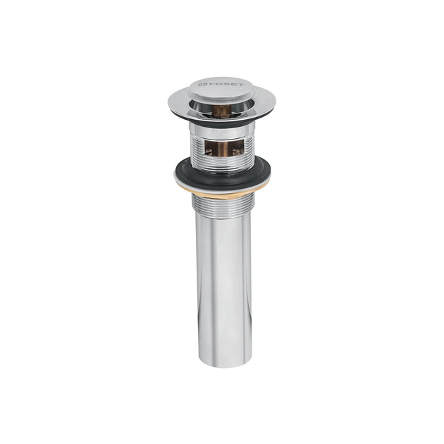 CE-206 Contra para lavabo, con rebosadero, sistema push, cromo