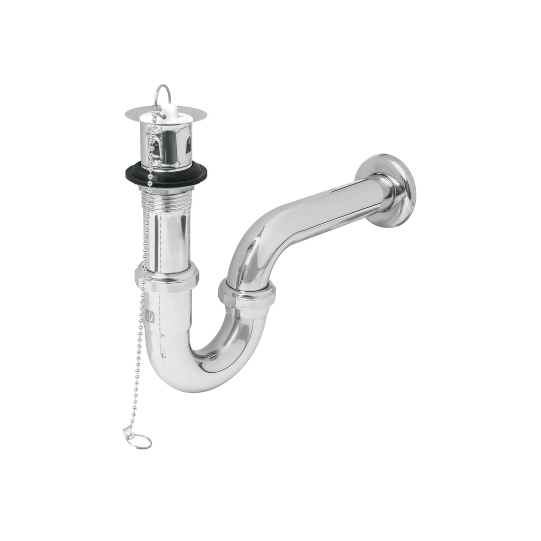 CE-207 Céspol 1-1/4" c/contra, tapón y cadena, latón cromo,p/lavabo