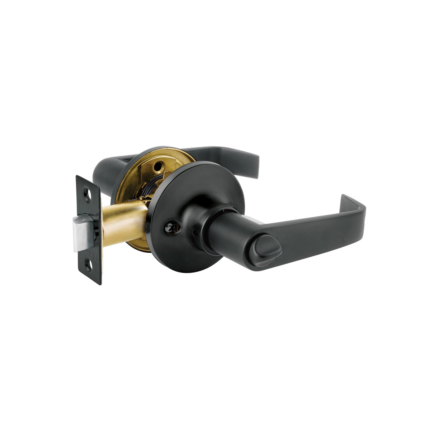CEMA-16R Cerradura manija "Siena" p/recámara, negro mate, HERMEX