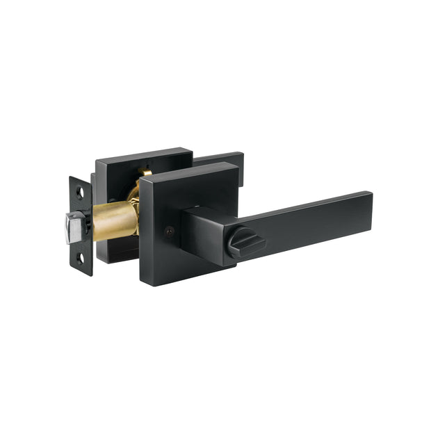 CEMA-26B Cerradura manija "Módena" p/baño, negro mate, HERMEX