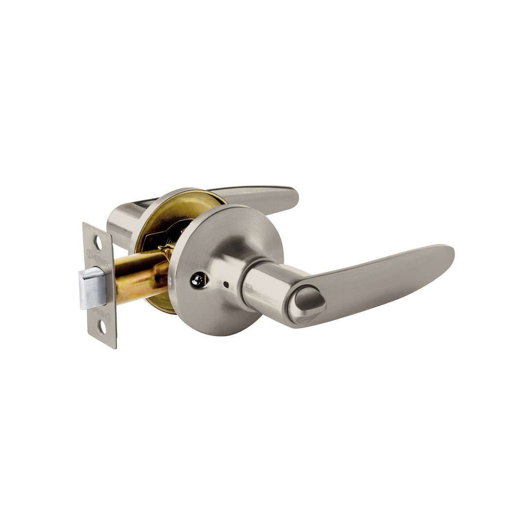 CEMA-4B Cerradura manija "Turín" p/baño níquel satinado, HERMEX