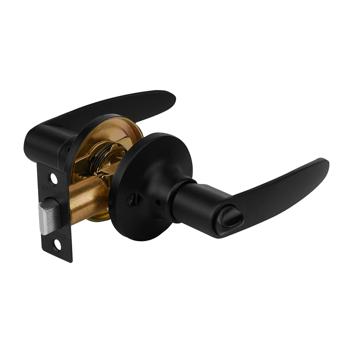 CEMA-6B Cerradura de manija "Turín" p/baño, negro, cilindro latón