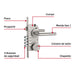Cerradura Embutir Hermex CEMB-704E 4 Bulones Seguridad 35-45mm
